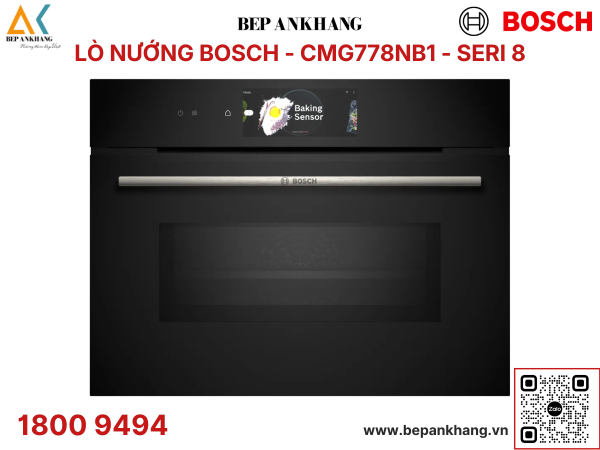 Lò nướng âm tủ Bosch CMG778NB1 45 Lít Series 8 - Made in Germany